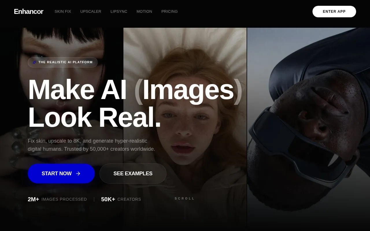 Enhancor homepage screenshot