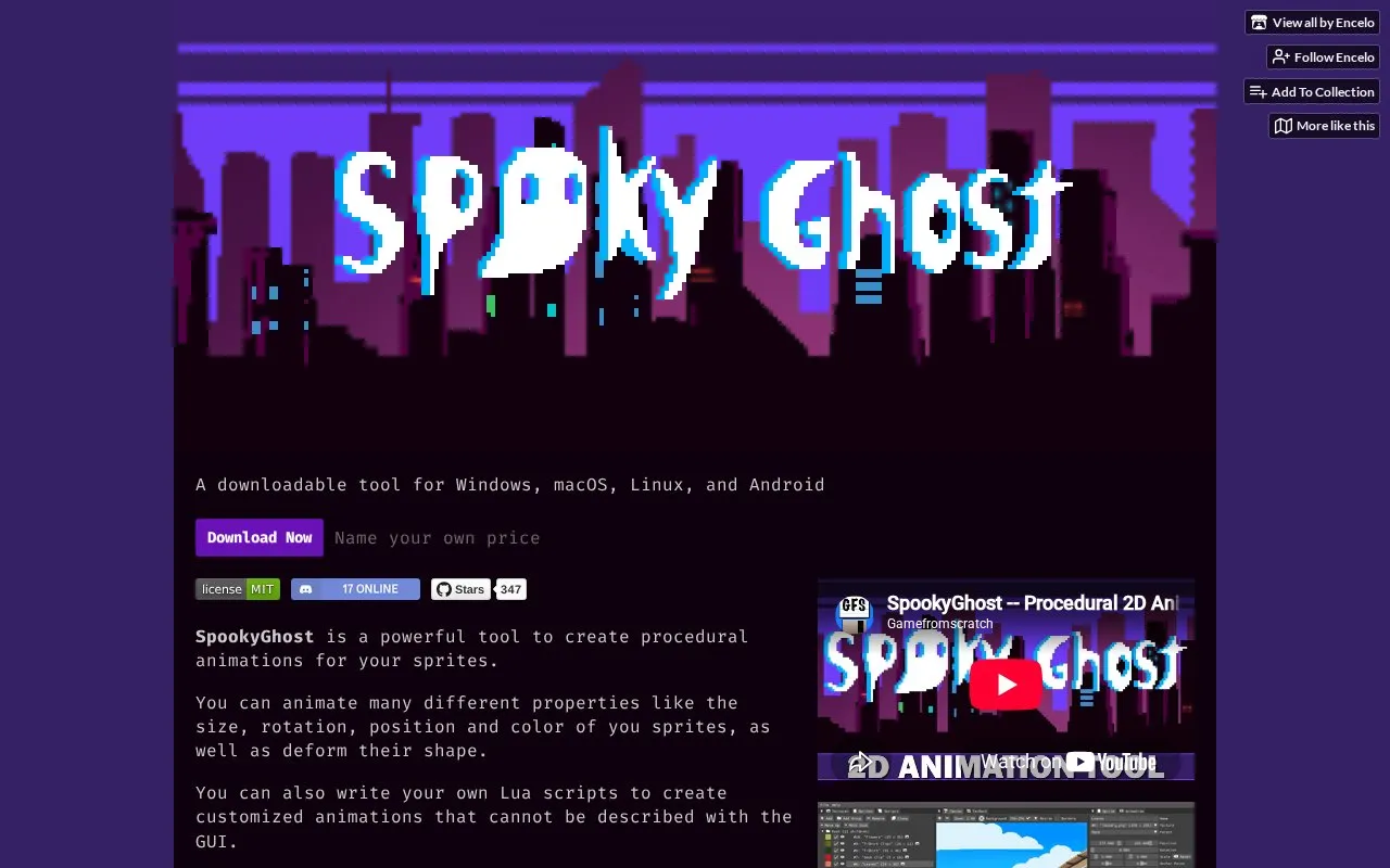 SpookyGhost homepage screenshot