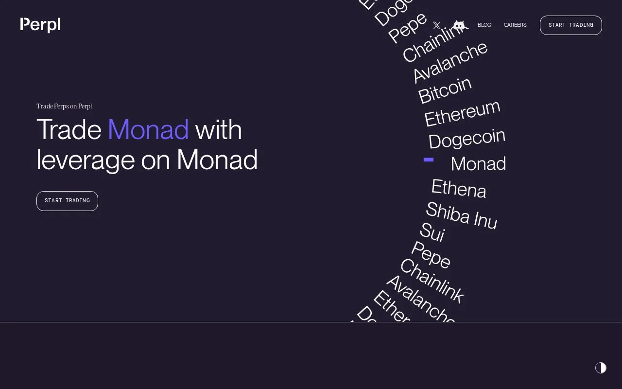 Perpl homepage screenshot