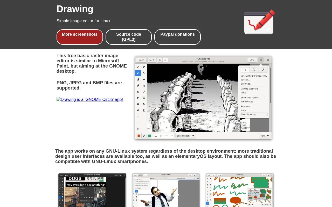 Drawing homepage screenshot