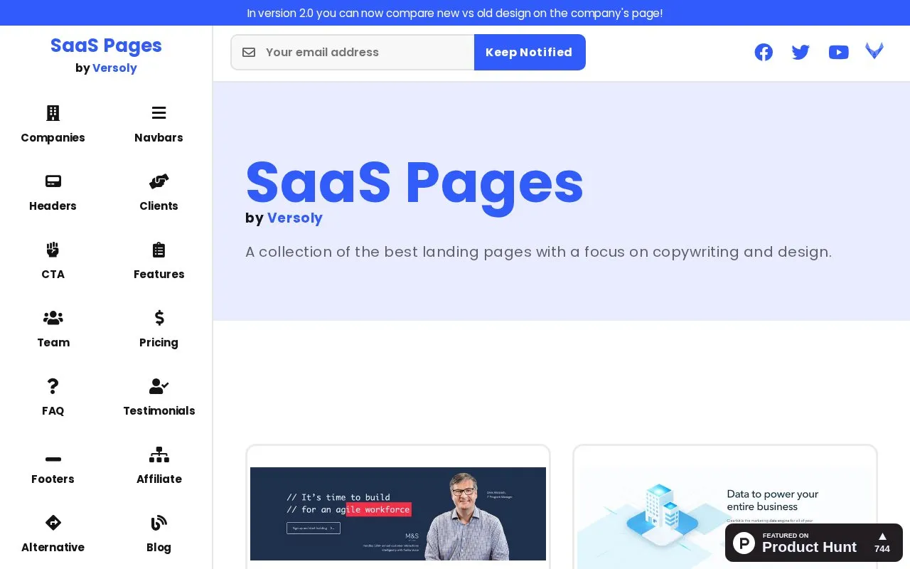 SaaS Pages homepage screenshot