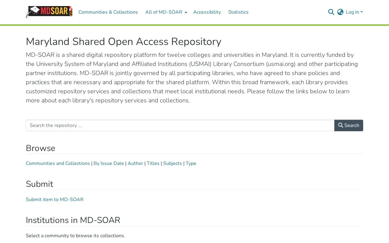 MD-SOAR homepage screenshot