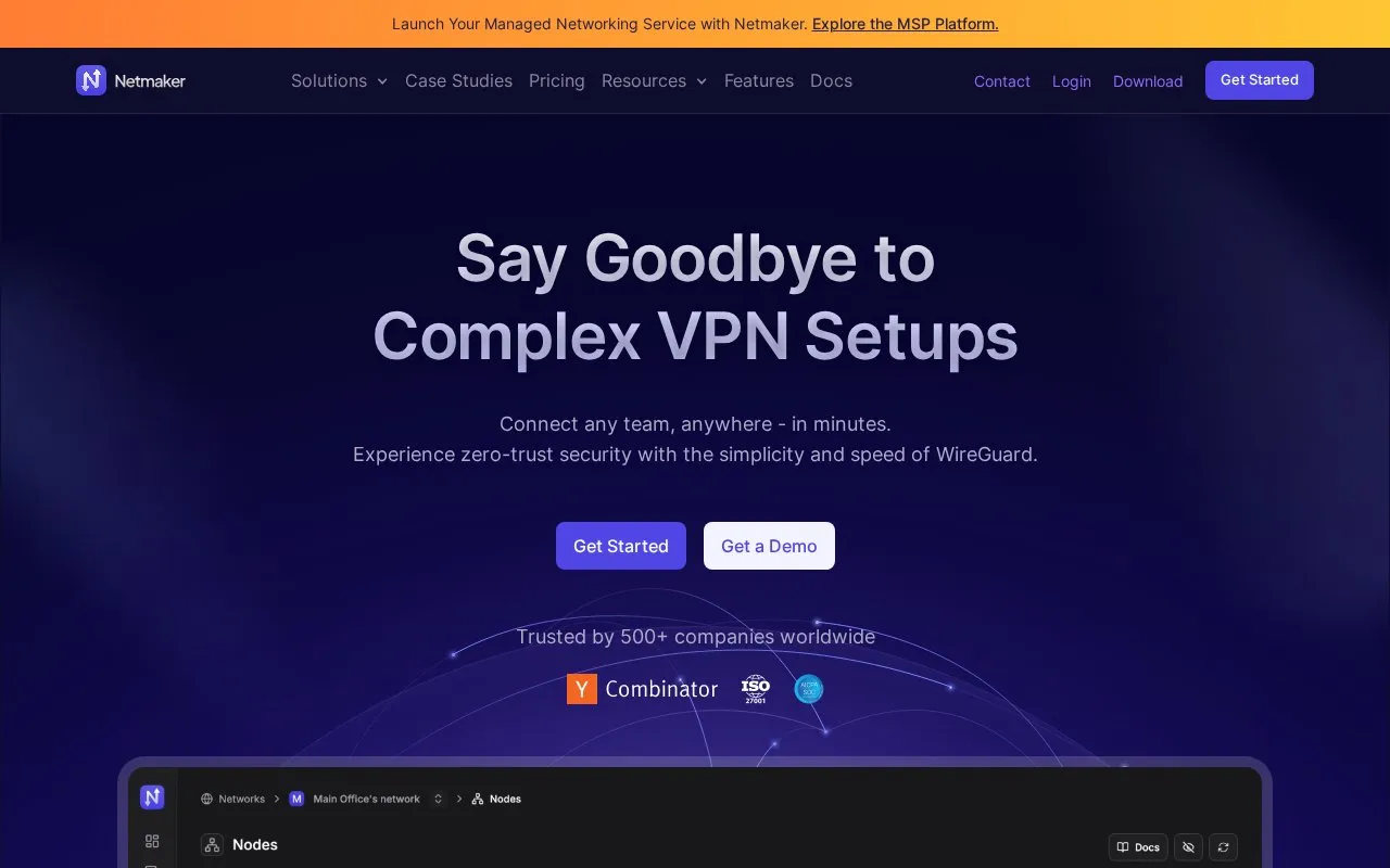 NetMaker homepage screenshot