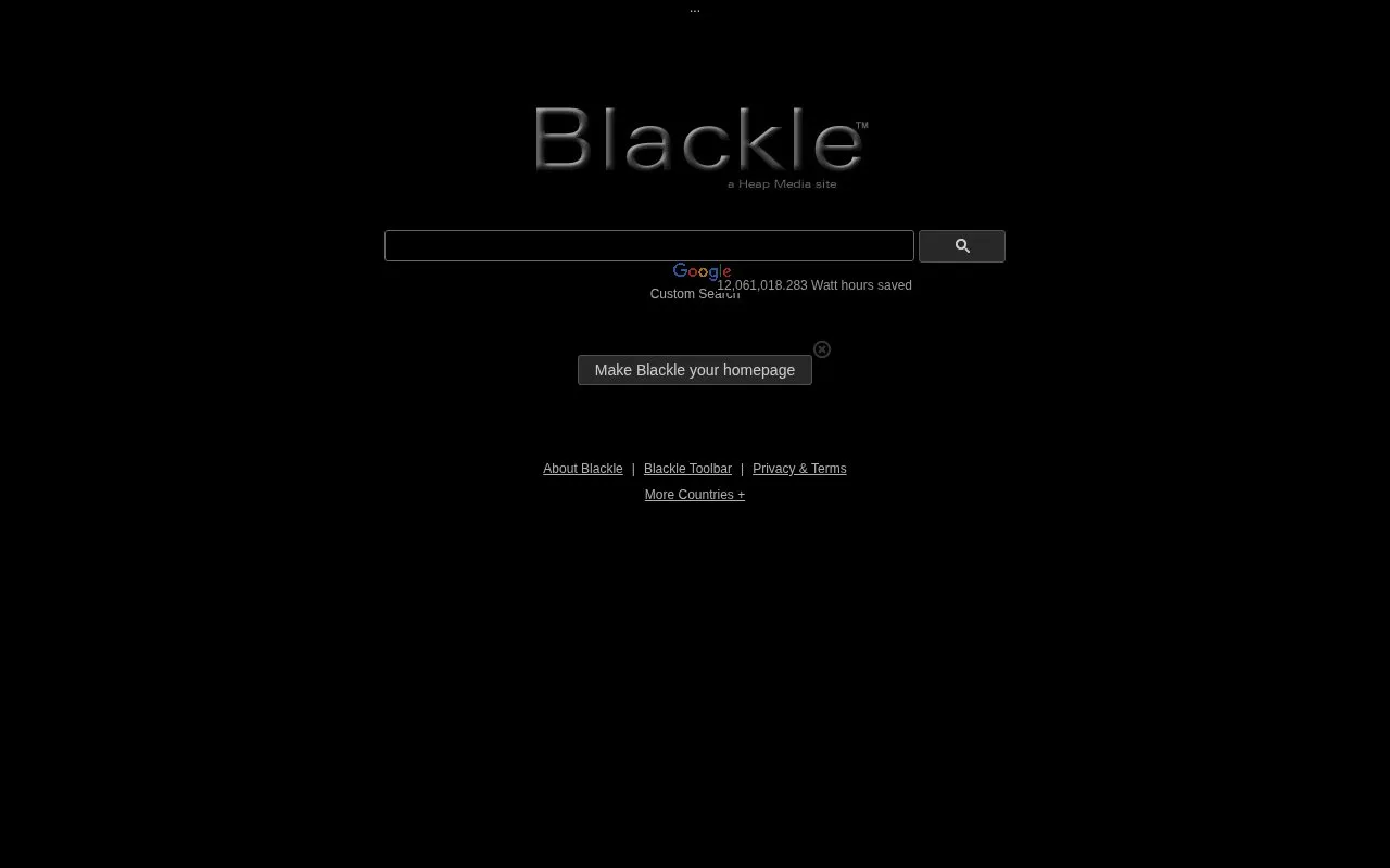 Blackle homepage screenshot