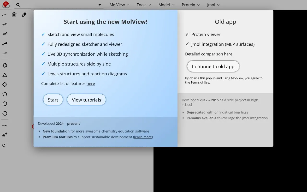 MolView homepage screenshot