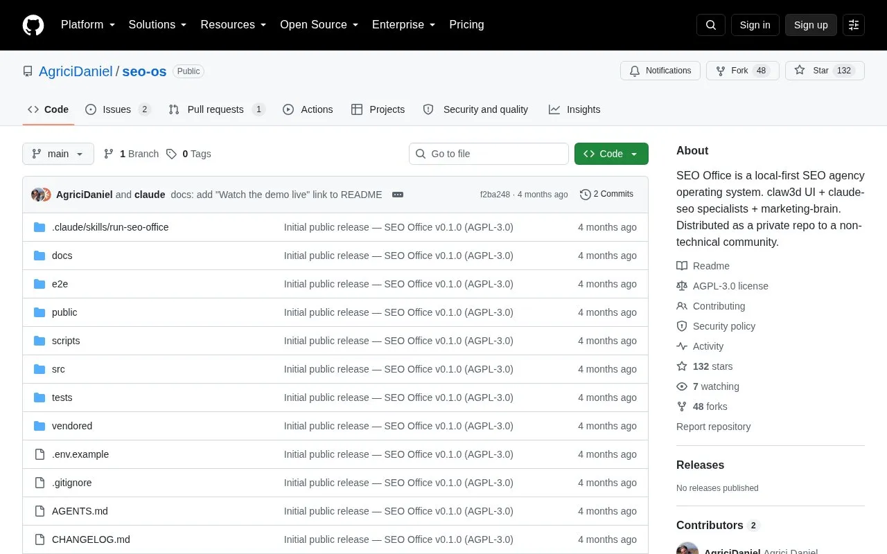seo-os homepage screenshot