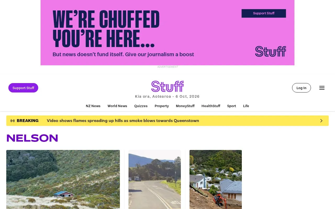 The Nelson Mail homepage screenshot