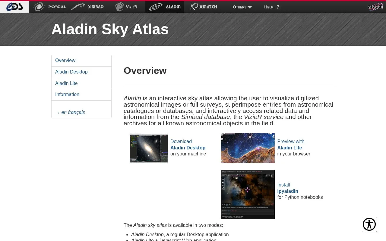 Aladin homepage screenshot