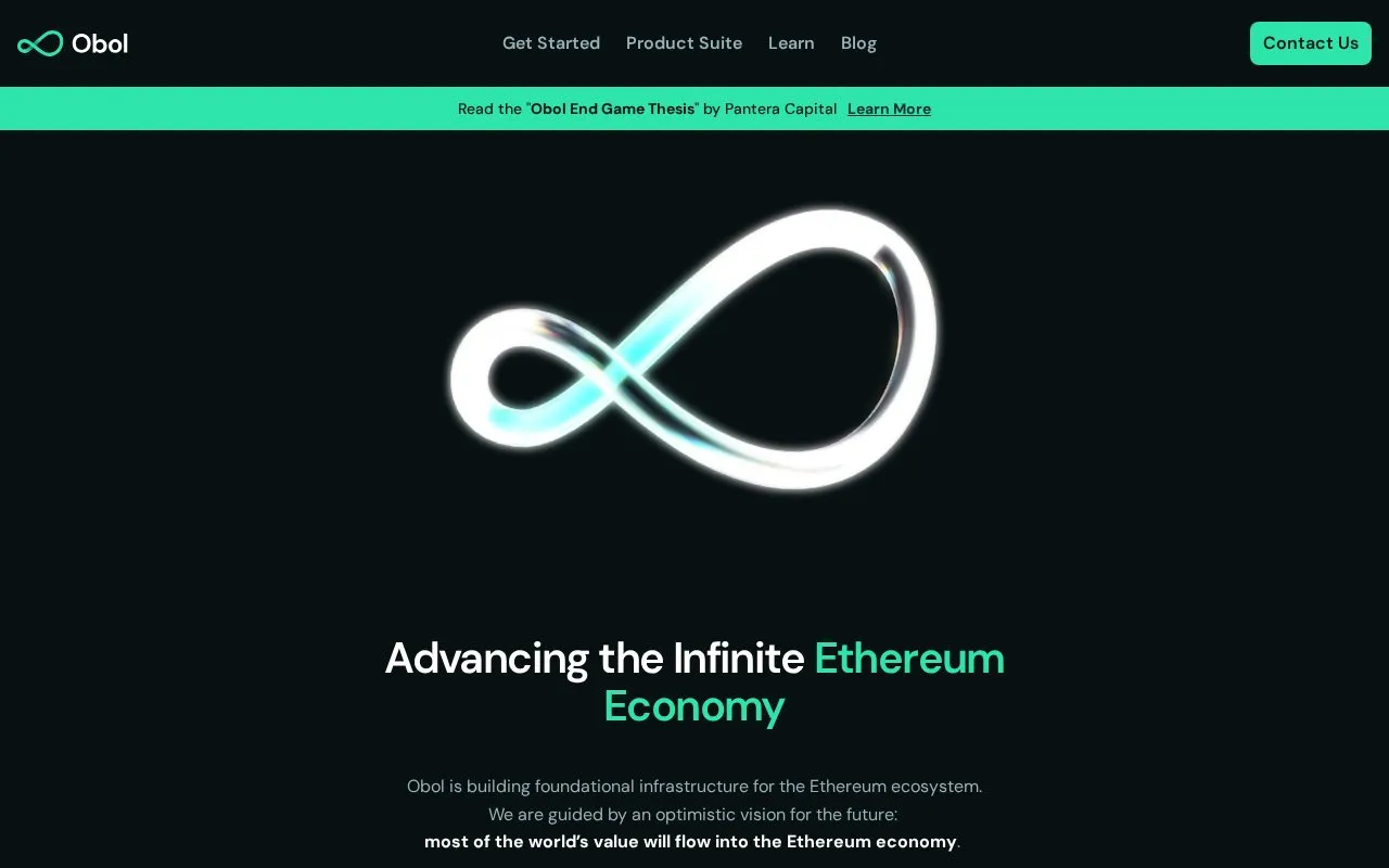Obol homepage screenshot