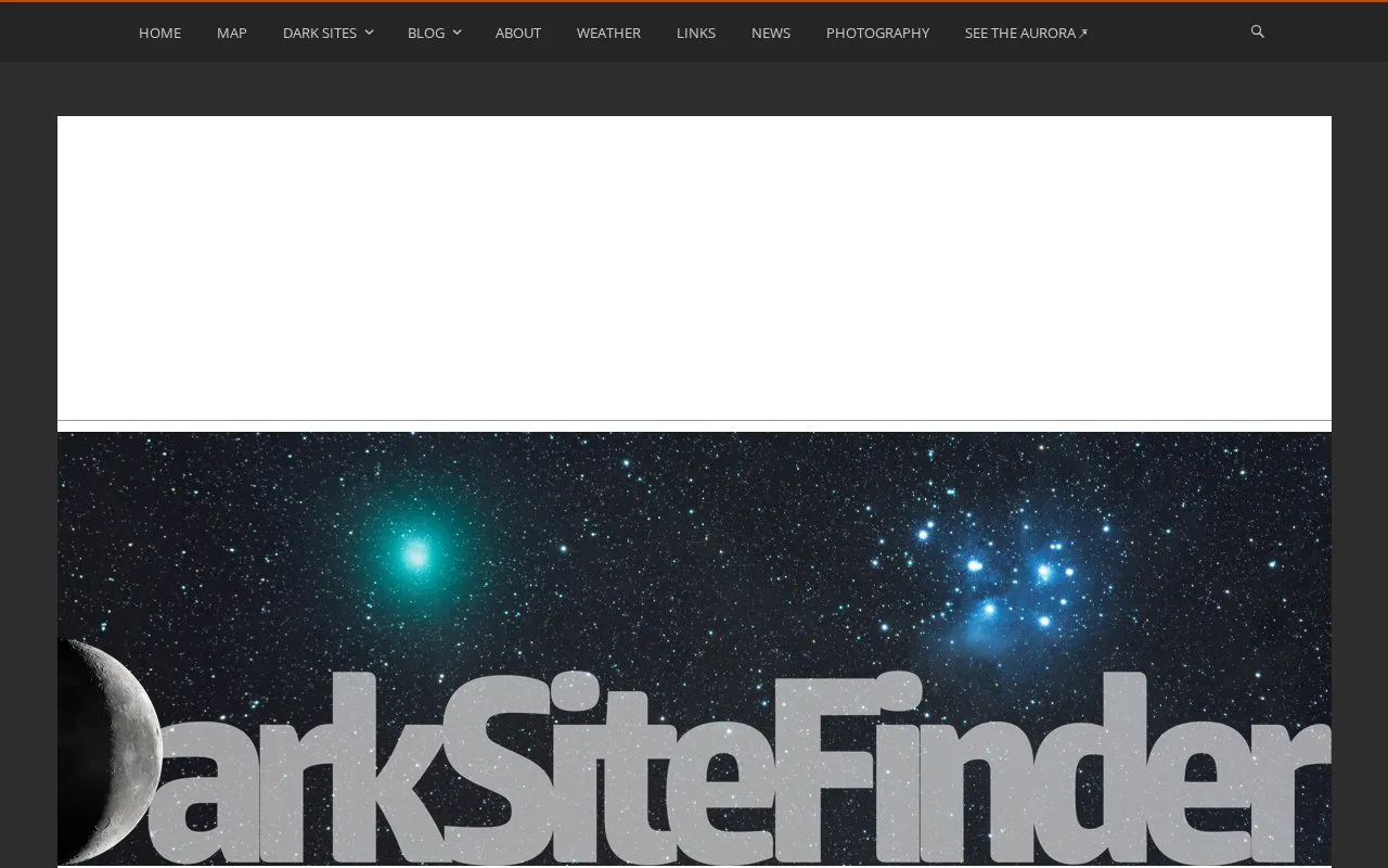 Dark Site Finder homepage screenshot