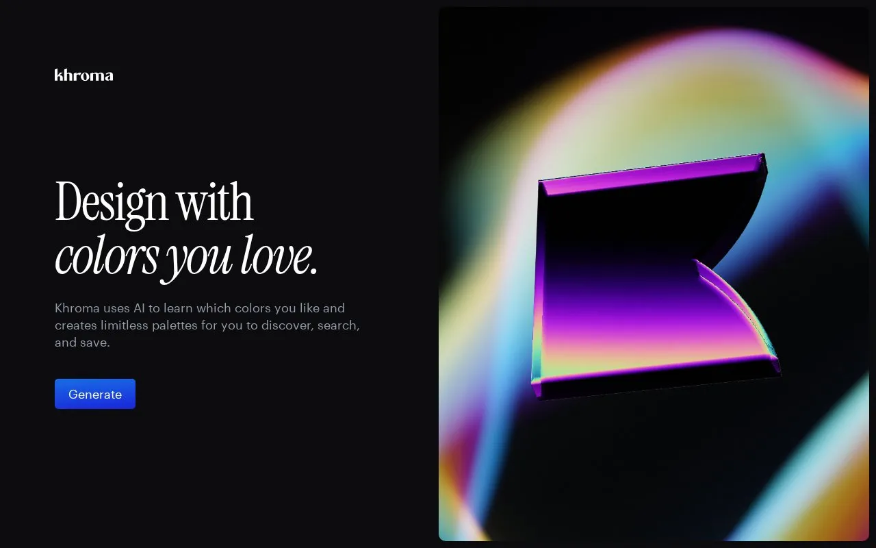 Khroma homepage screenshot