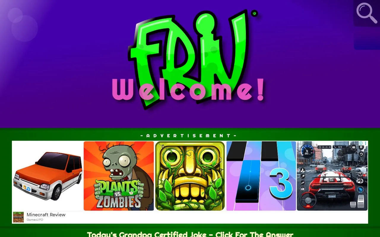 Friv homepage screenshot