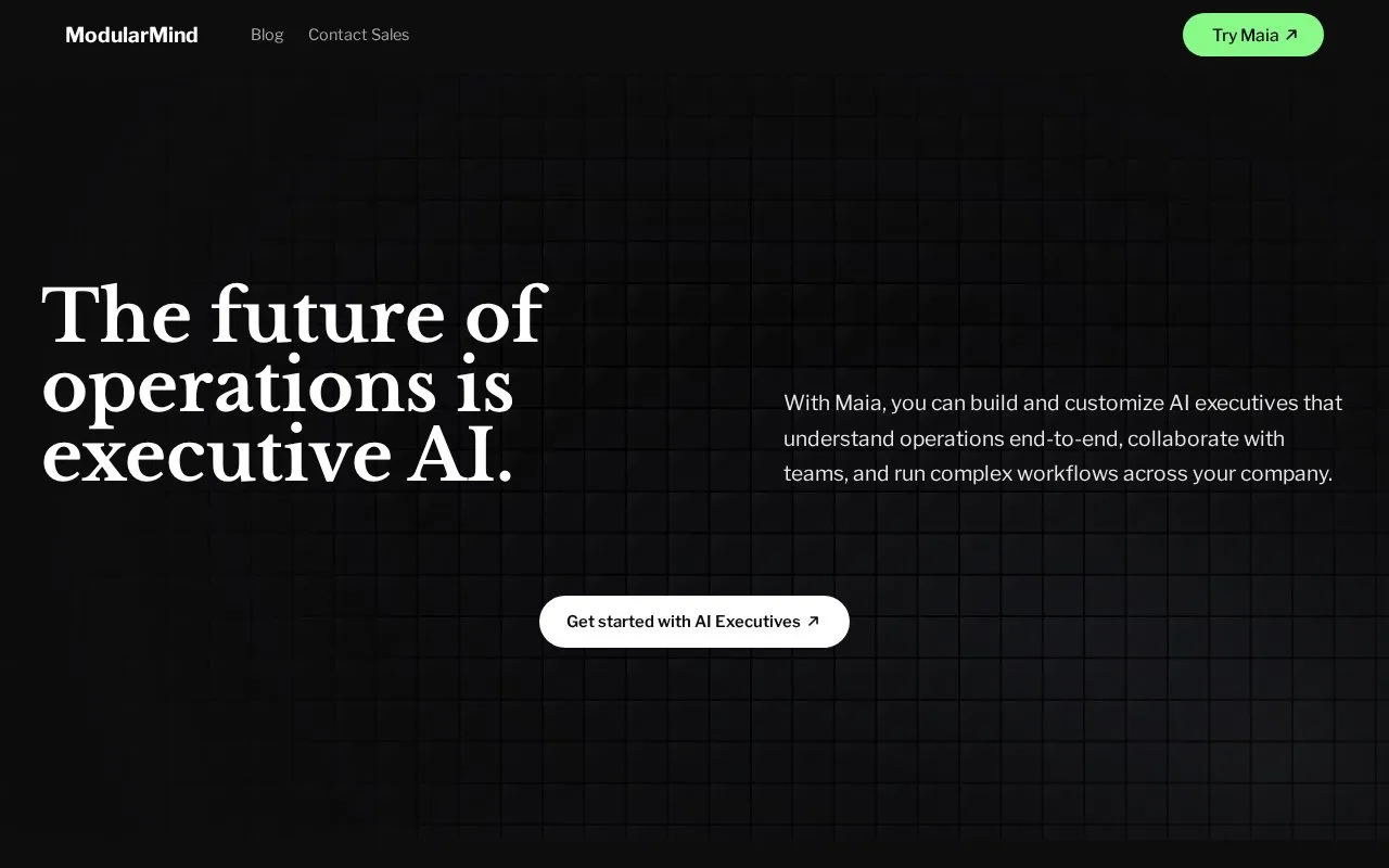 ModularMind homepage screenshot