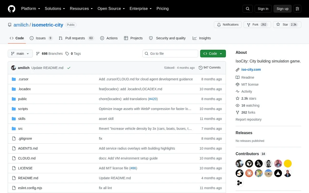Isometric City homepage screenshot