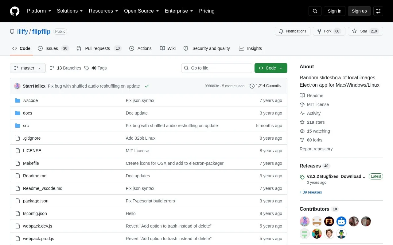 FlipFlip homepage screenshot