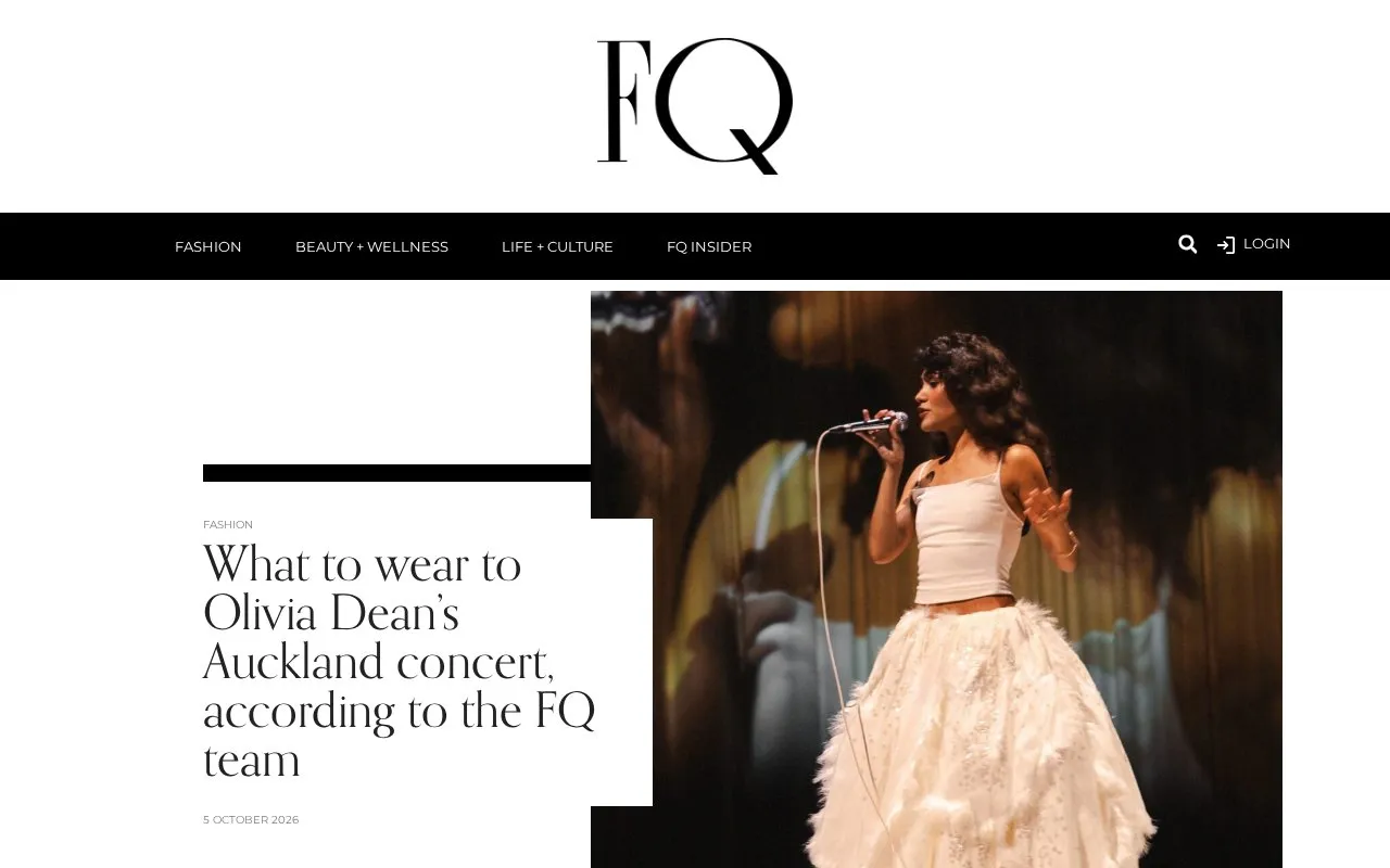 Fashion Quarterly homepage screenshot