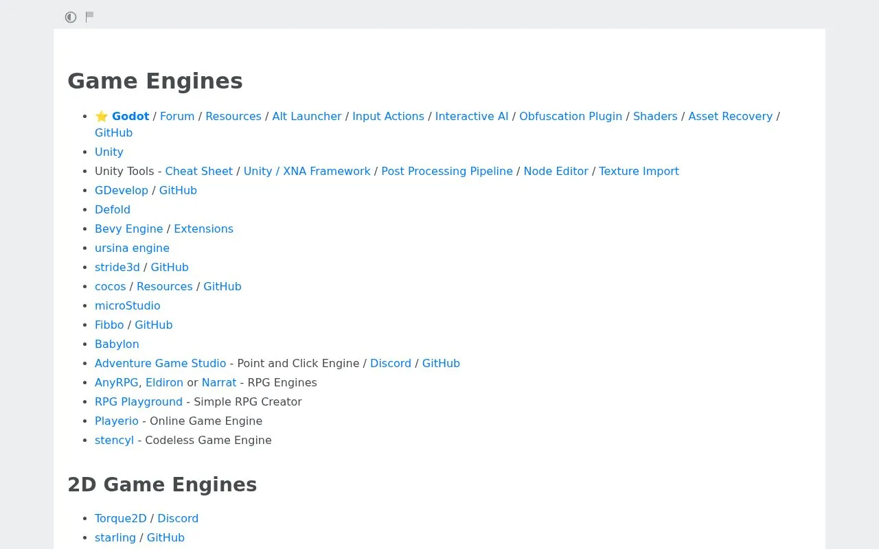 Game-Engines homepage screenshot