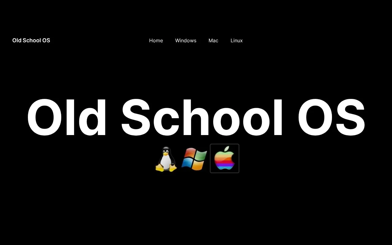 Old School OS homepage screenshot