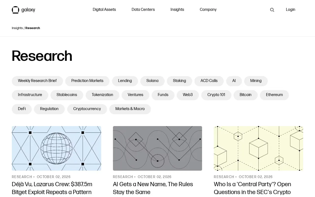 Galaxy Research homepage screenshot