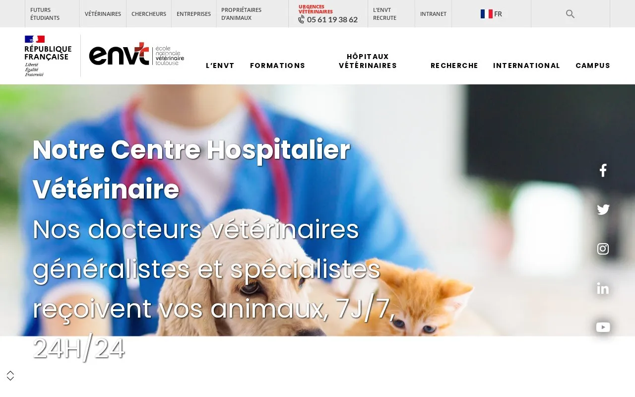 Ecole Nationale Veterinaire de Toulouse homepage screenshot