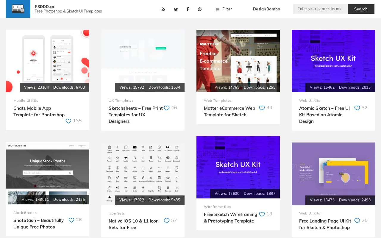 PSDDD.co homepage screenshot