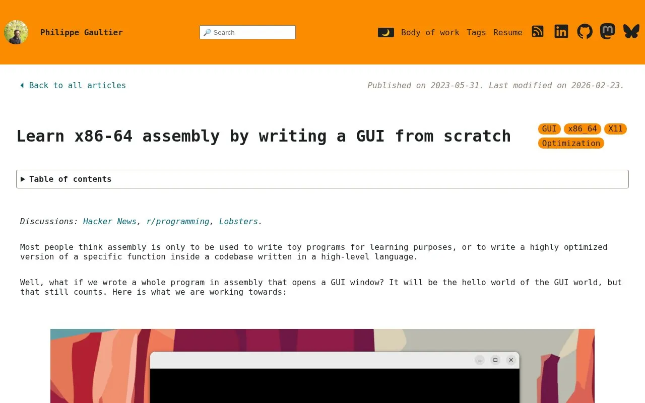 Gaultier Blog homepage screenshot
