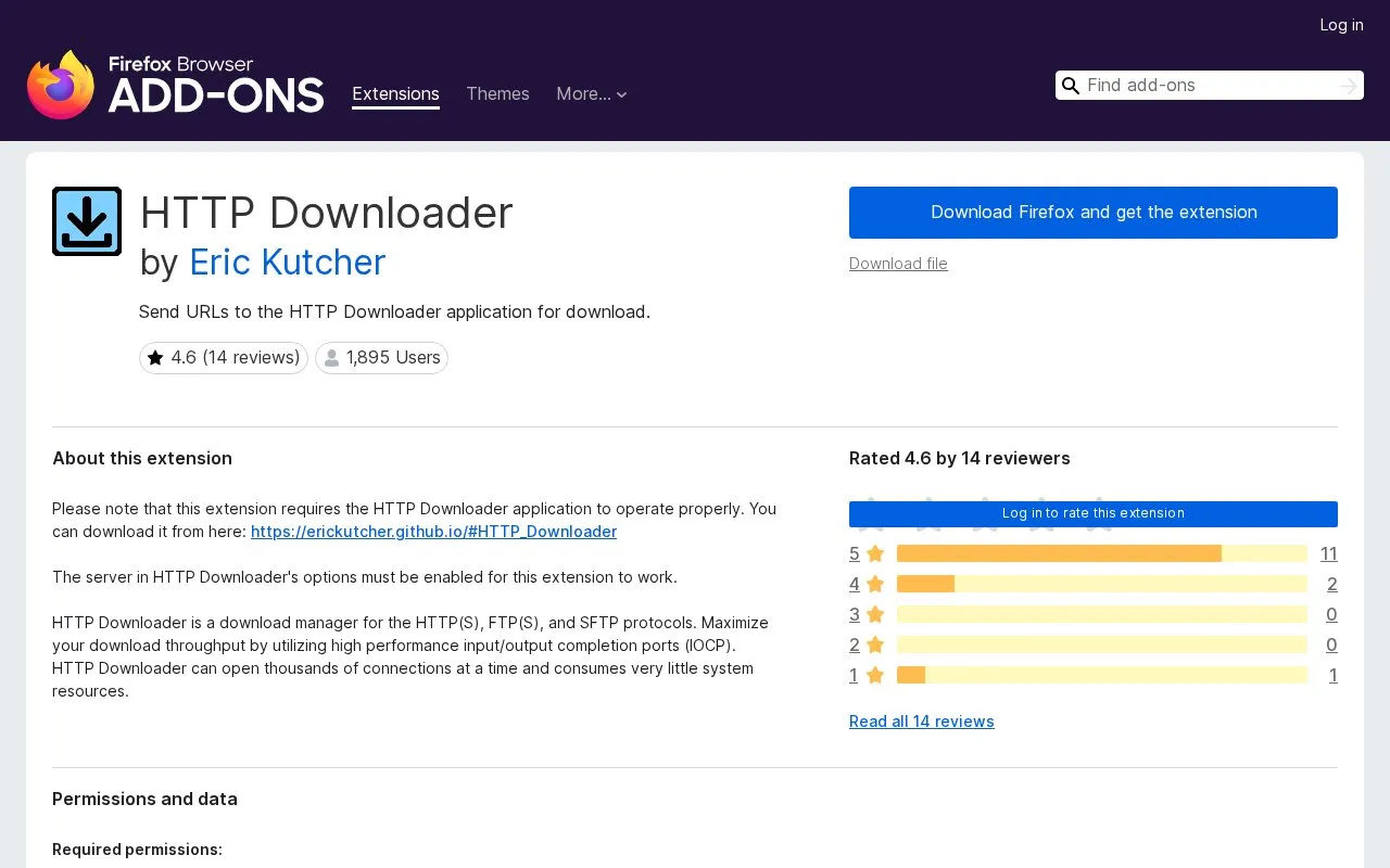 HTTP Downloader by Eric Kutcher homepage screenshot