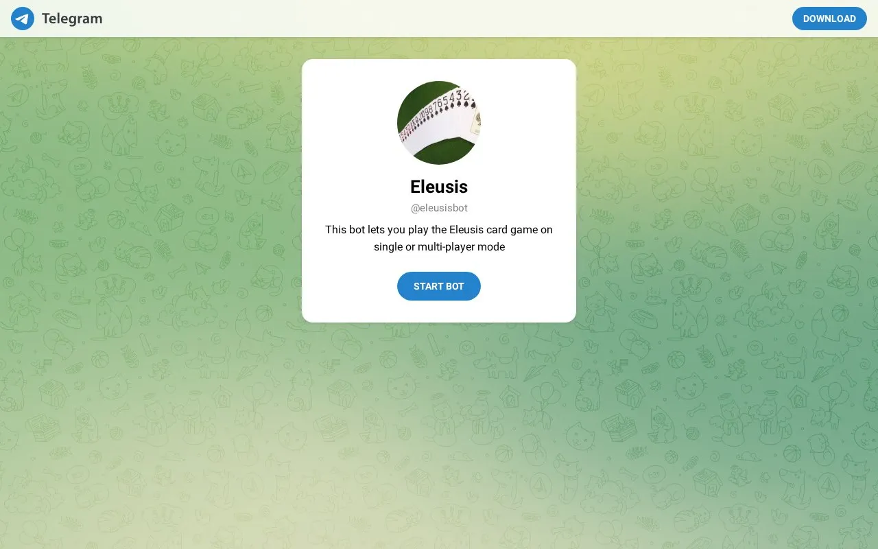 @eleusisbot homepage screenshot