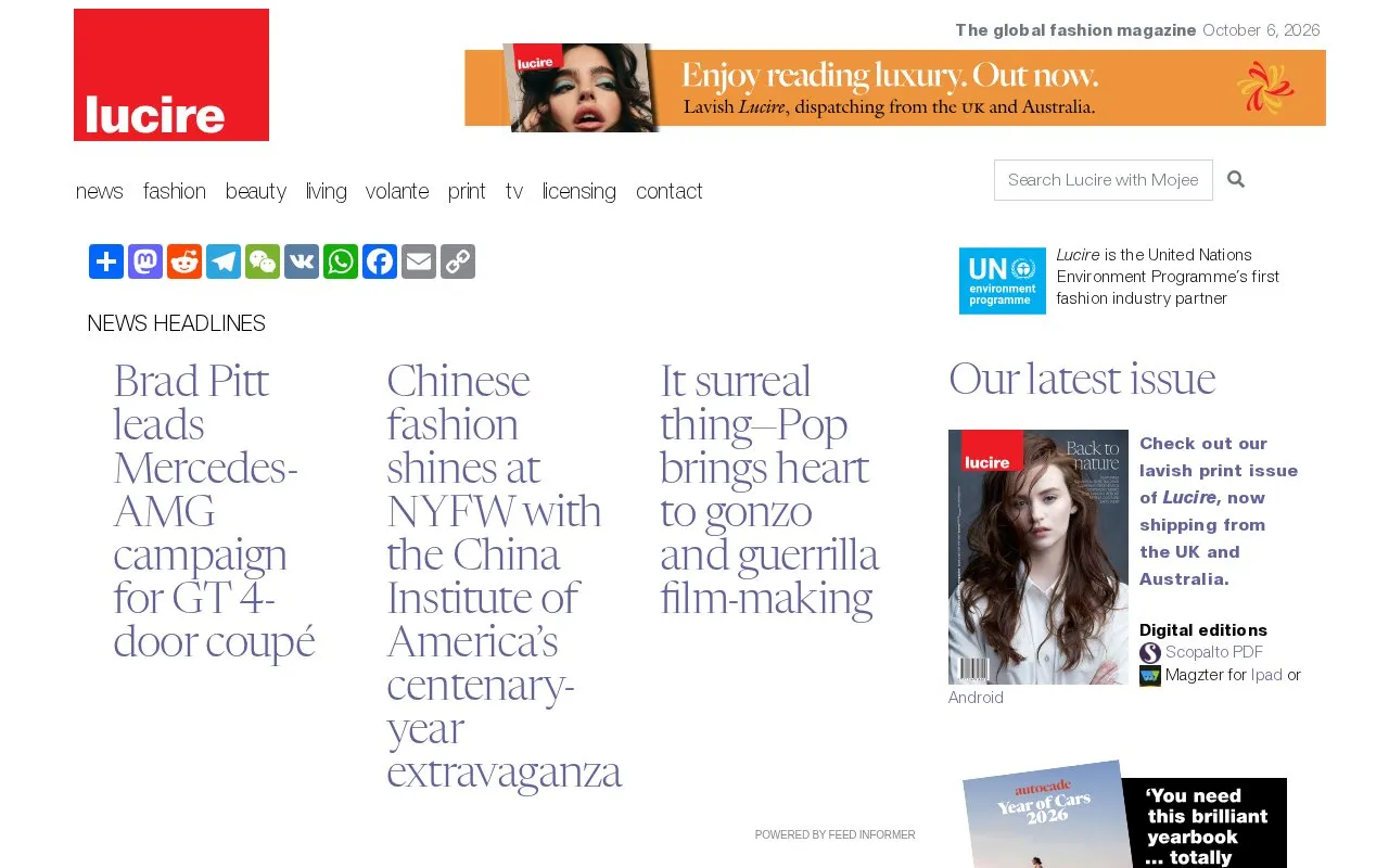 Lucire homepage screenshot