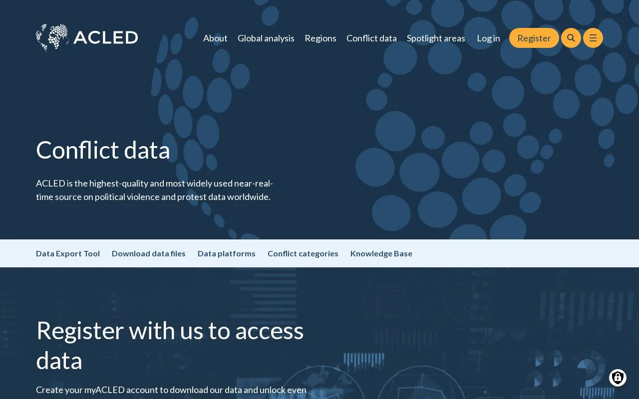 ACLED homepage screenshot
