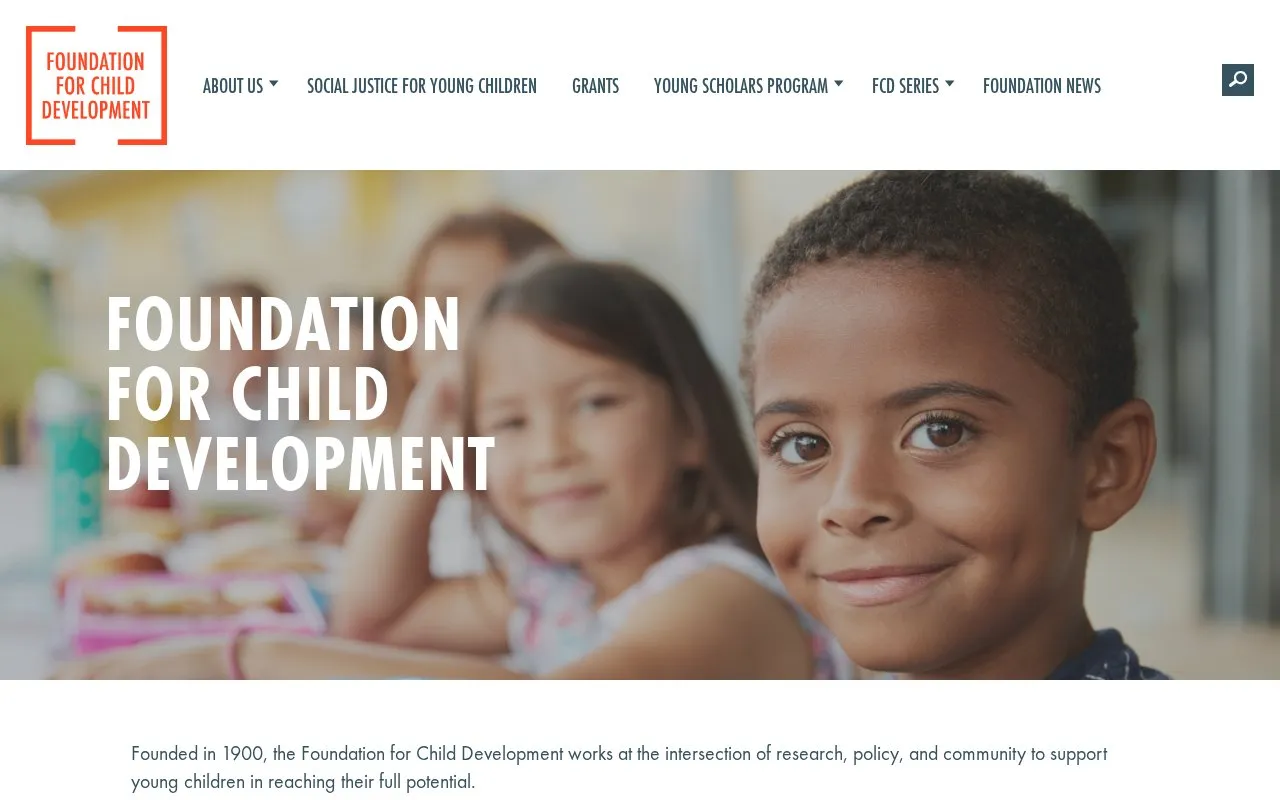 Foundation for Child Development Resources homepage screenshot