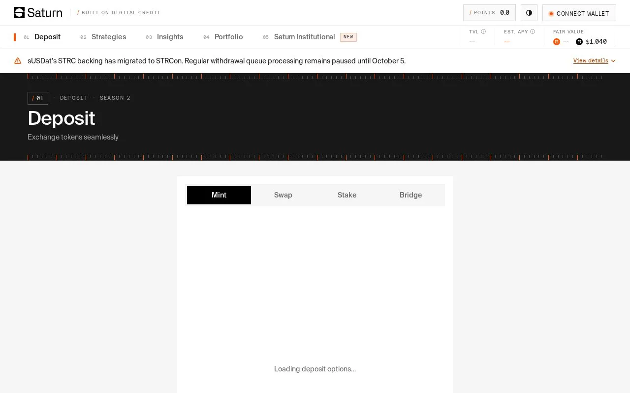 Saturn homepage screenshot