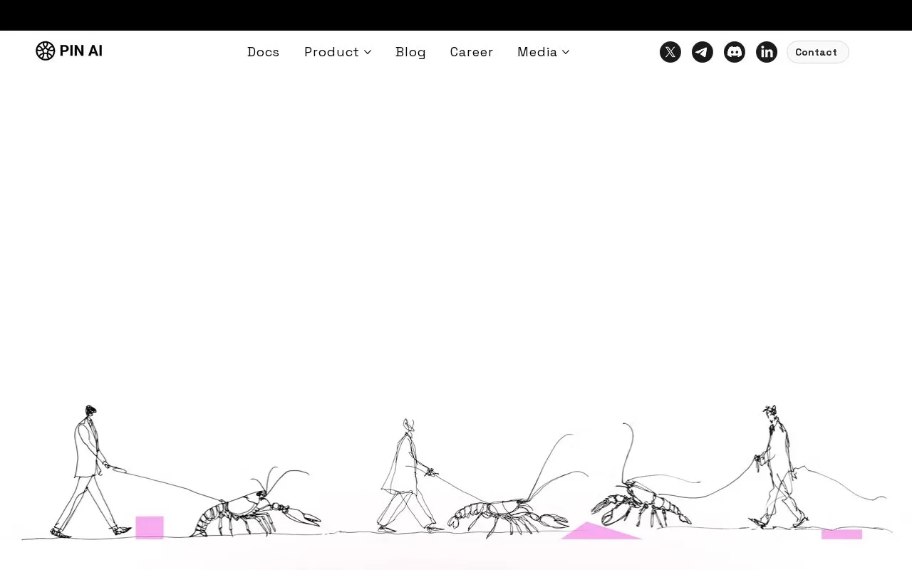 PIN AI homepage screenshot