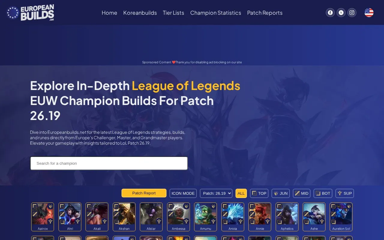 EuropeanBuilds homepage screenshot