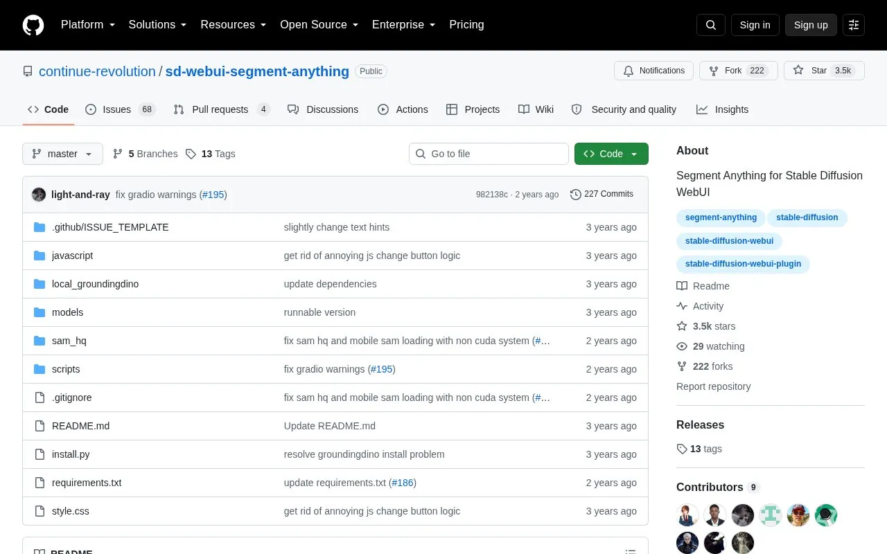 Stable Diffusion WebUI homepage screenshot