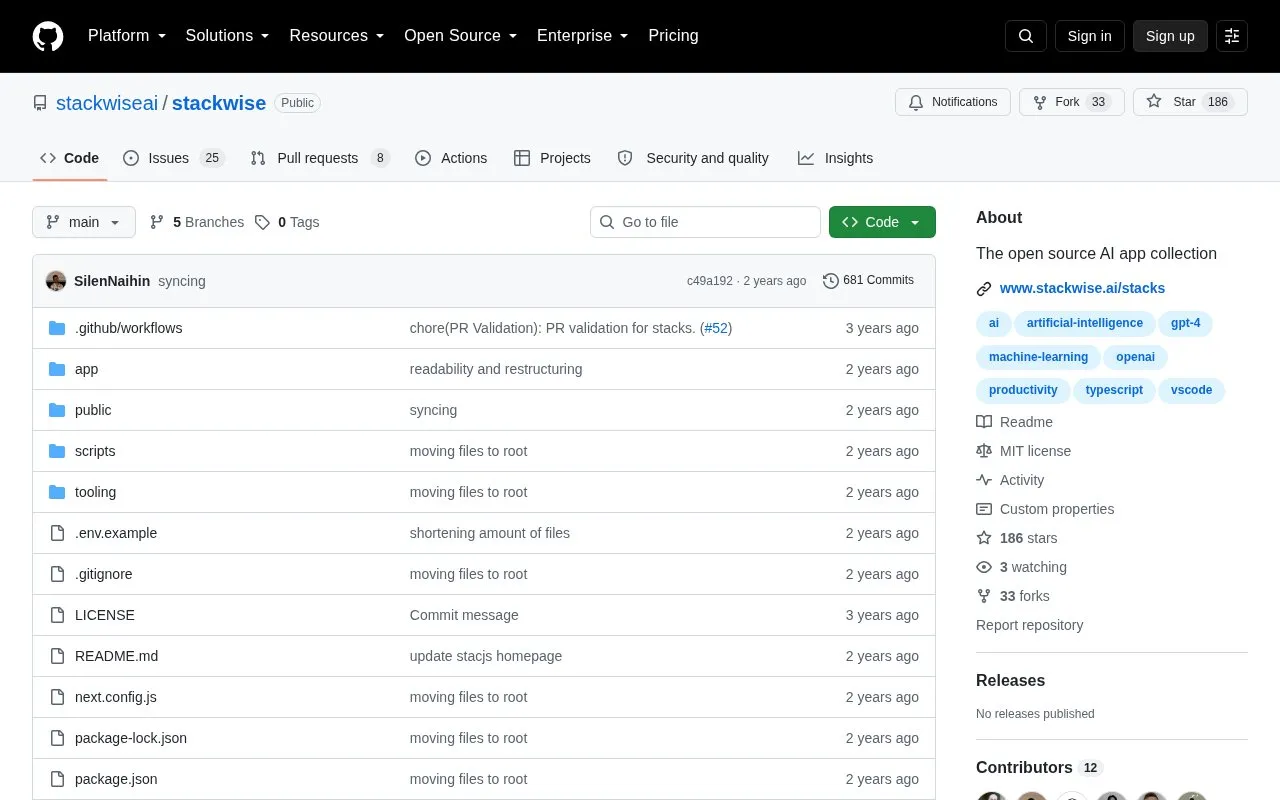 Stackwise homepage screenshot