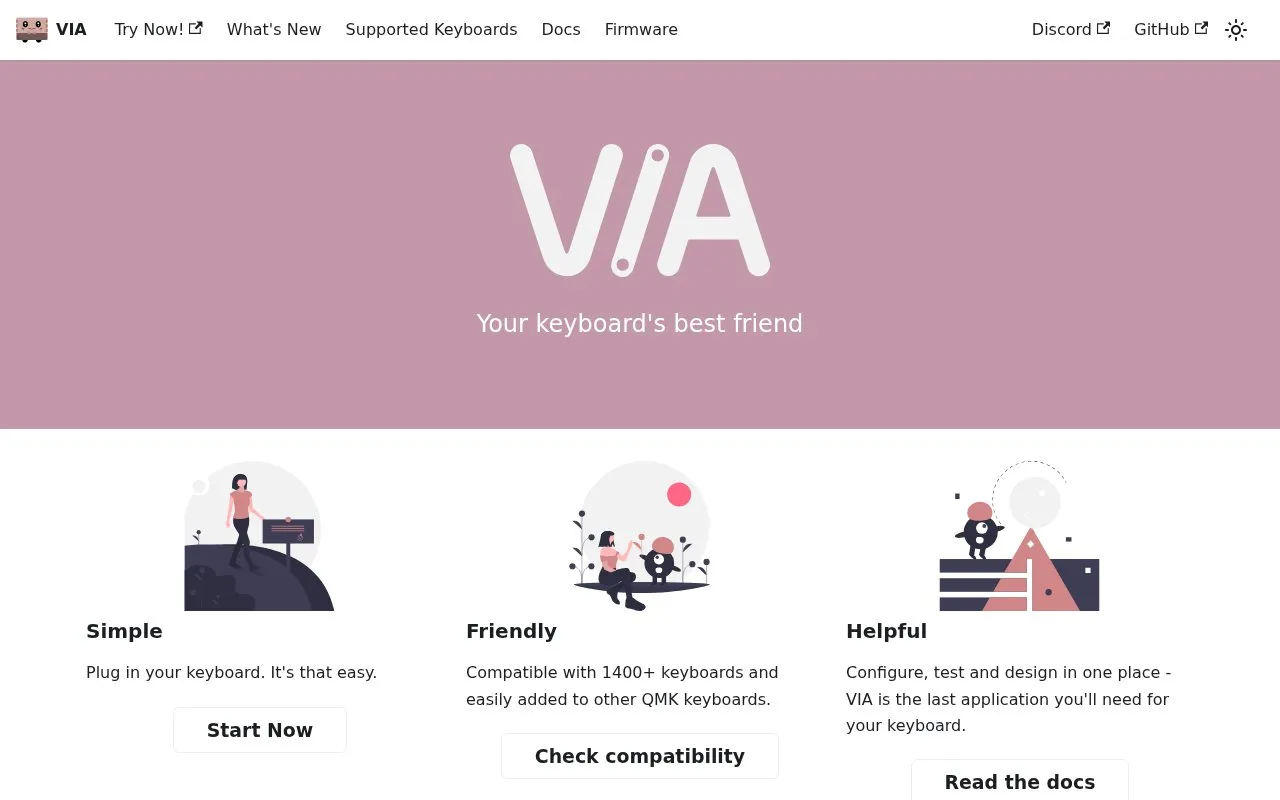 VIA homepage screenshot