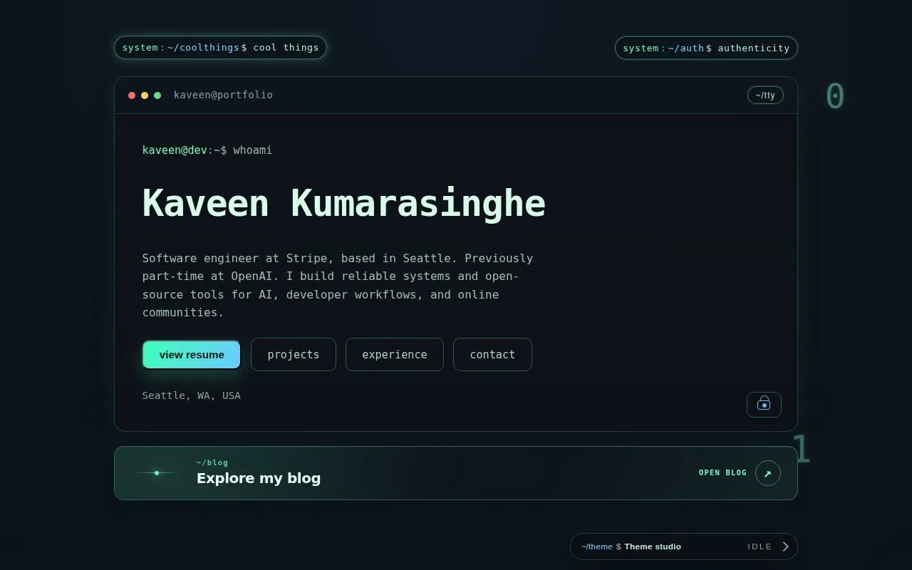 Kaveen Kumarasinghe homepage screenshot