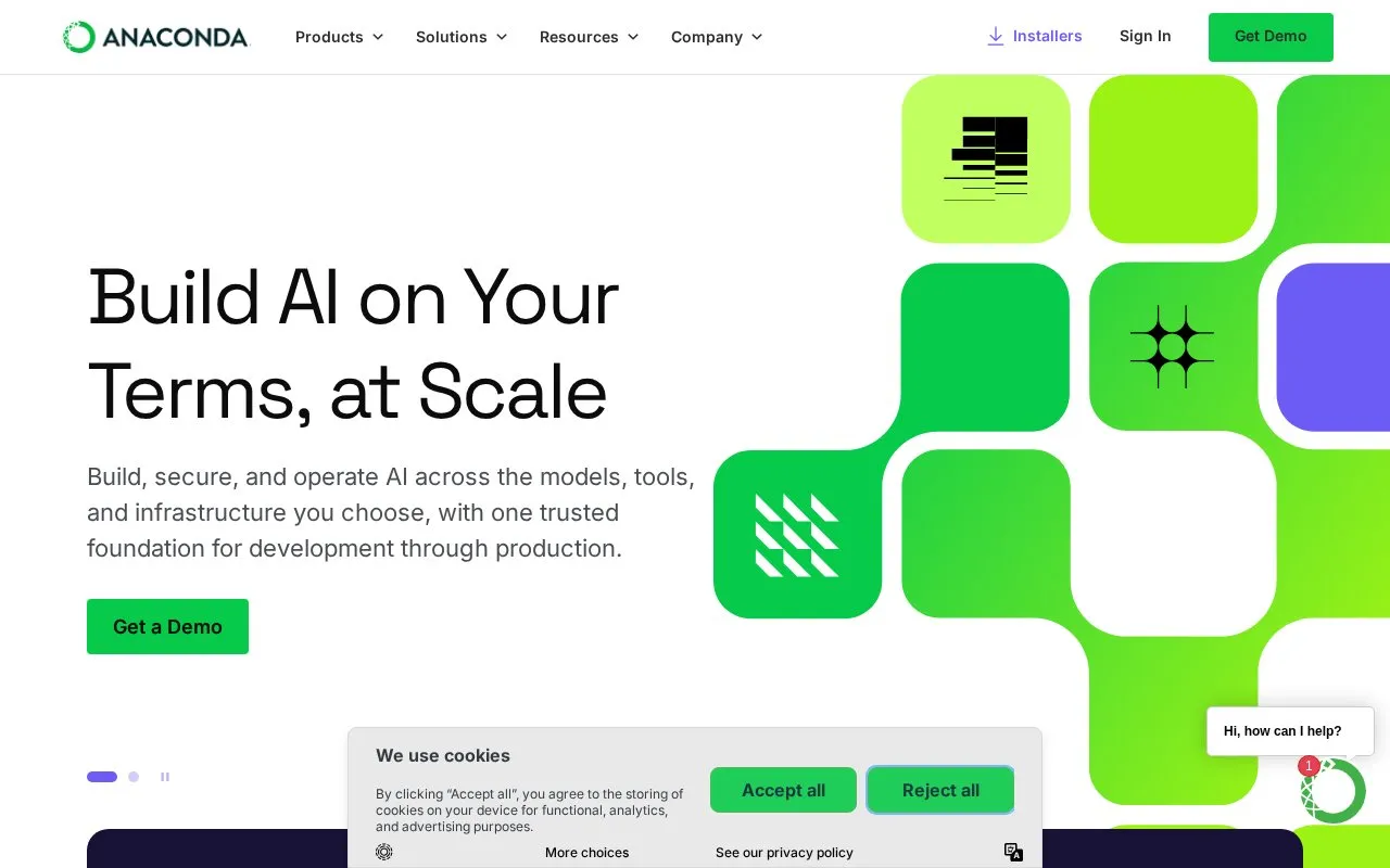 Anaconda homepage screenshot