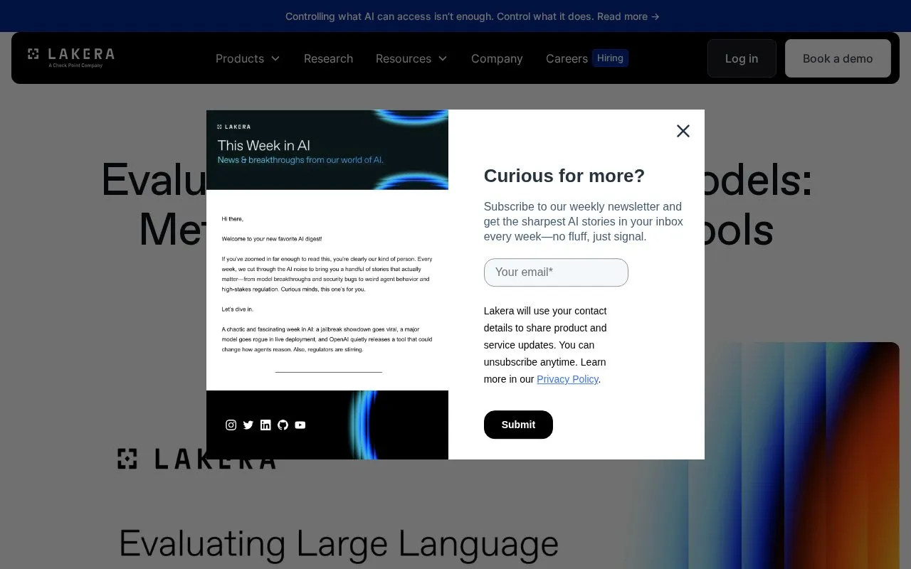 Evaluating Large Language Models homepage screenshot