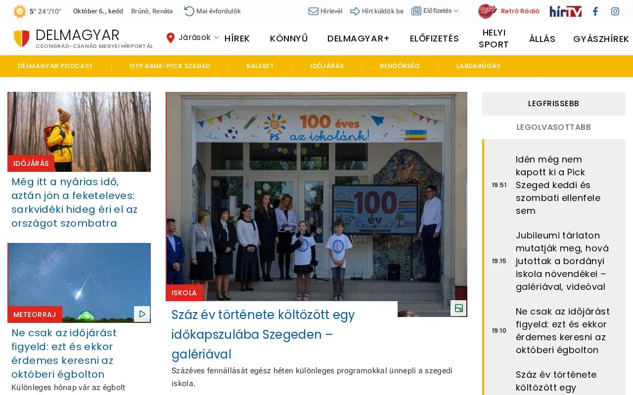 DELMAGYAR homepage screenshot