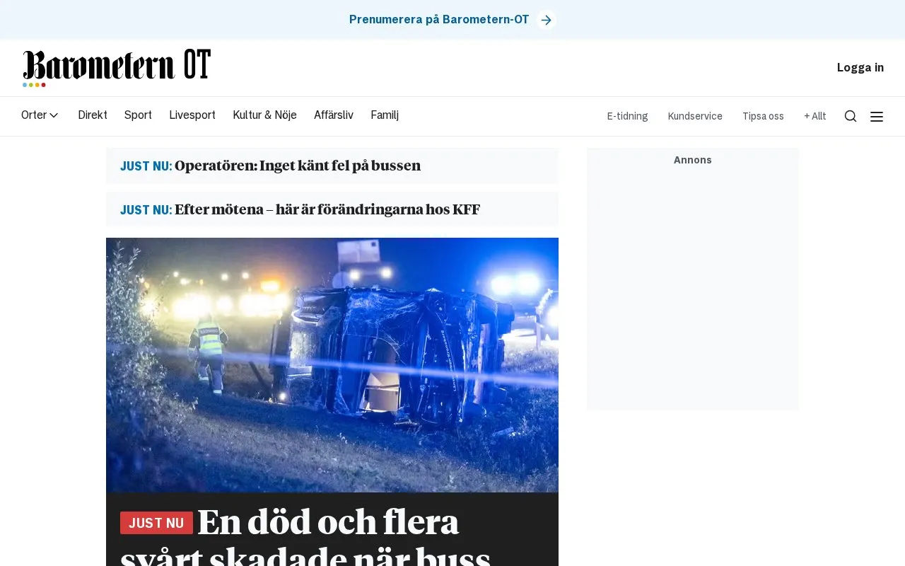 Barometern homepage screenshot