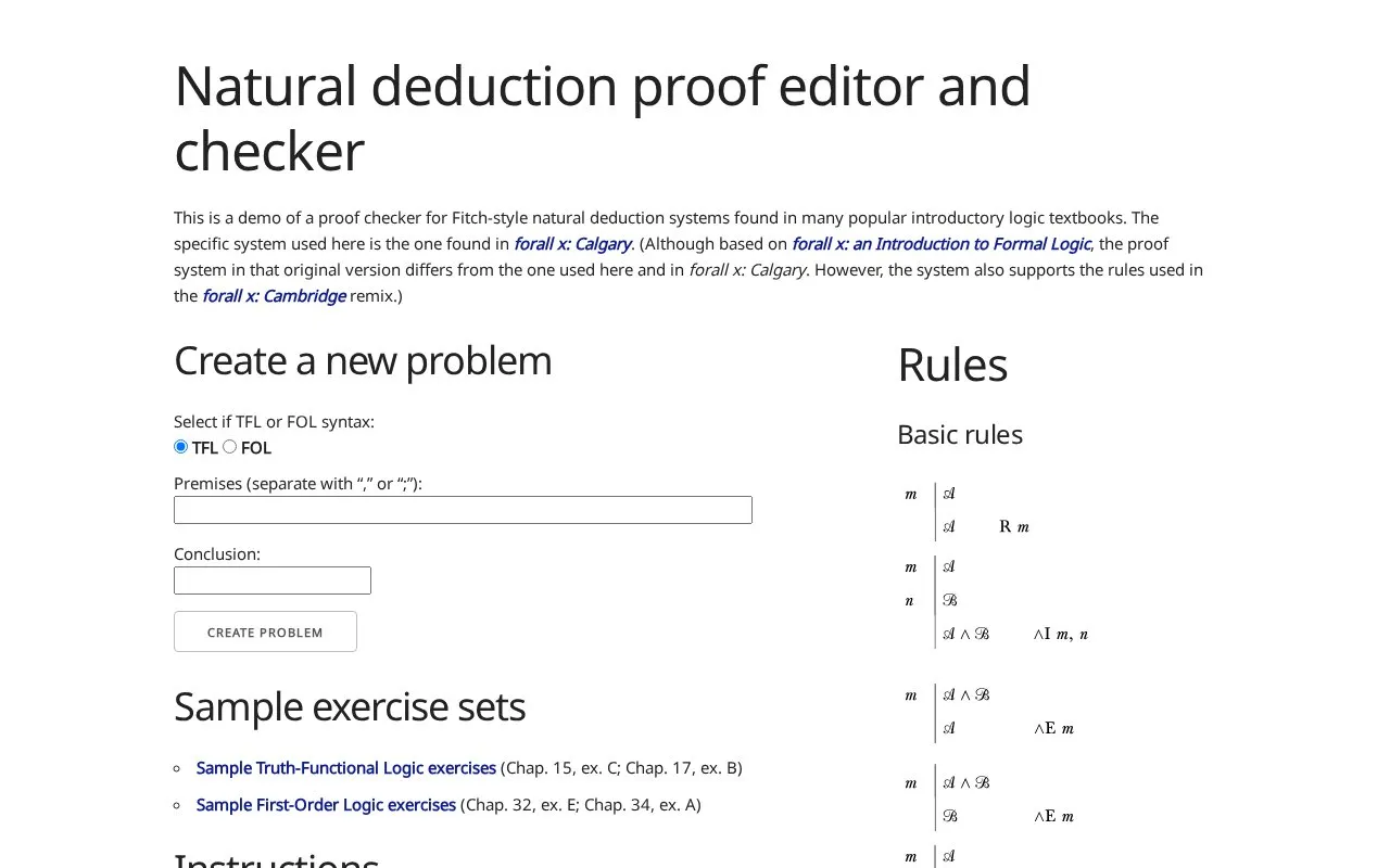 Proofs homepage screenshot