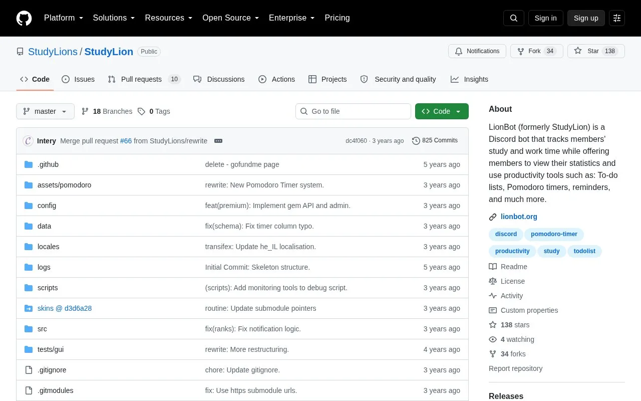 Study Lion homepage screenshot