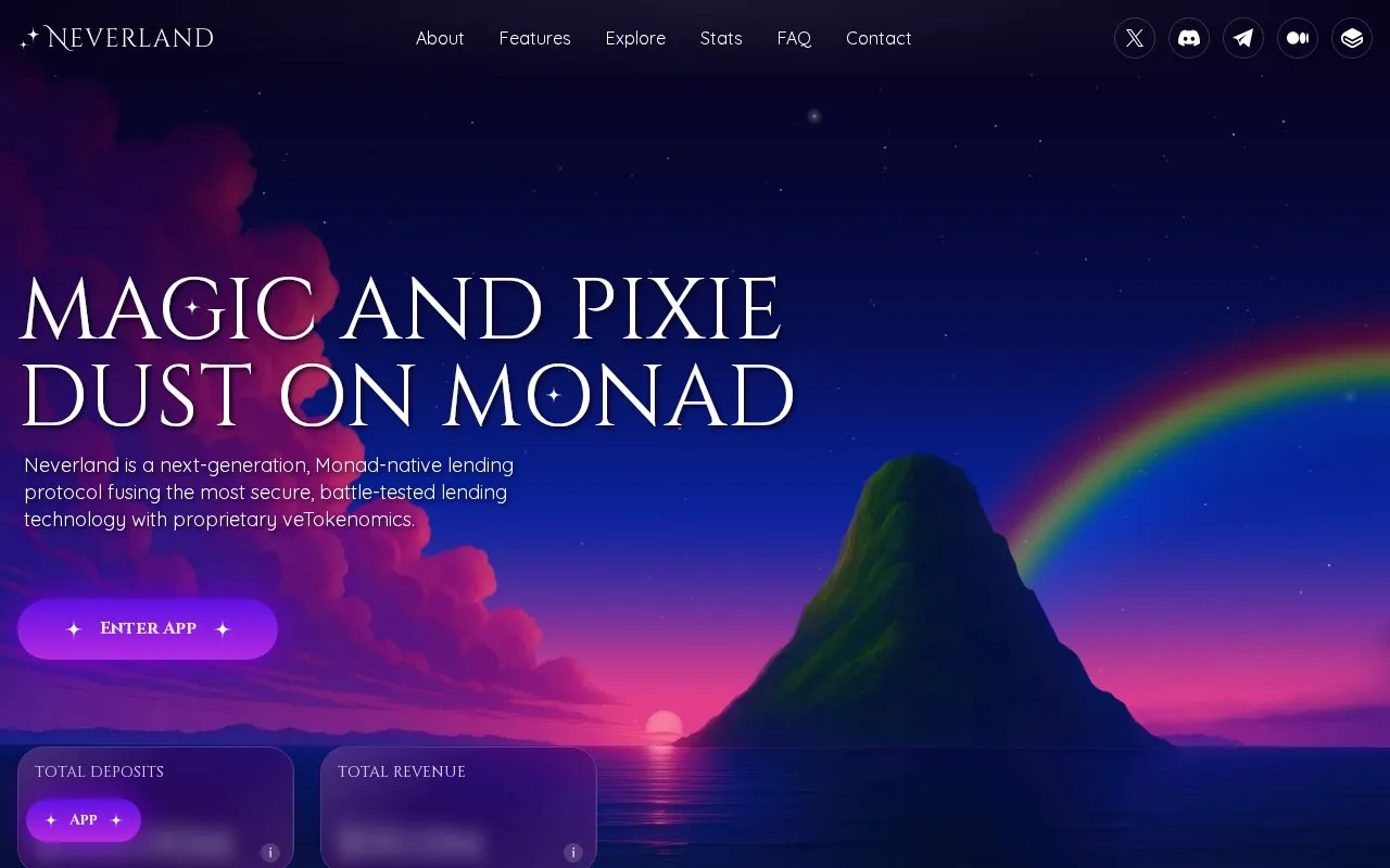 Neverland homepage screenshot
