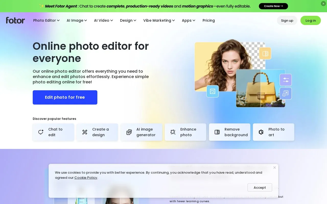 Fotor homepage screenshot