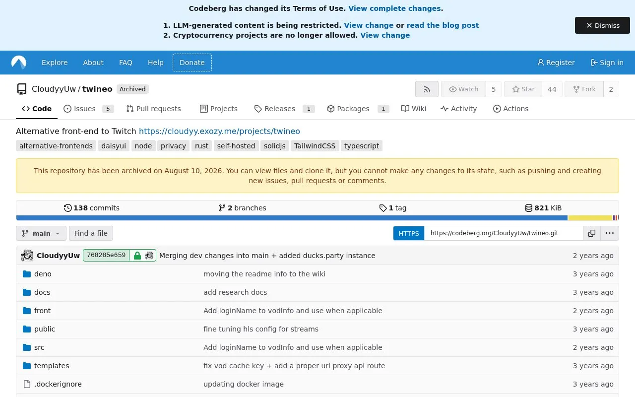 Twineo homepage screenshot