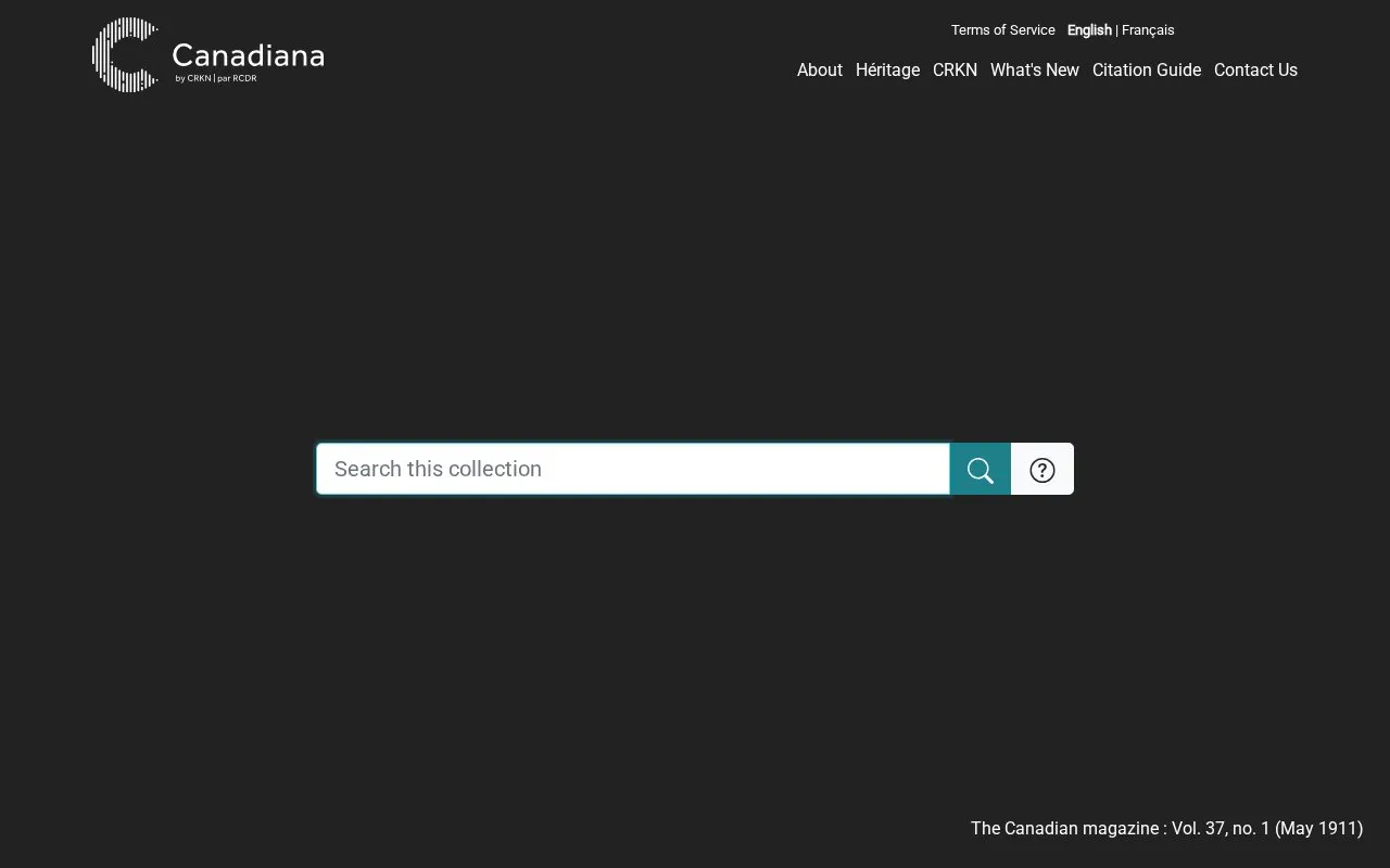 Canadiana homepage screenshot