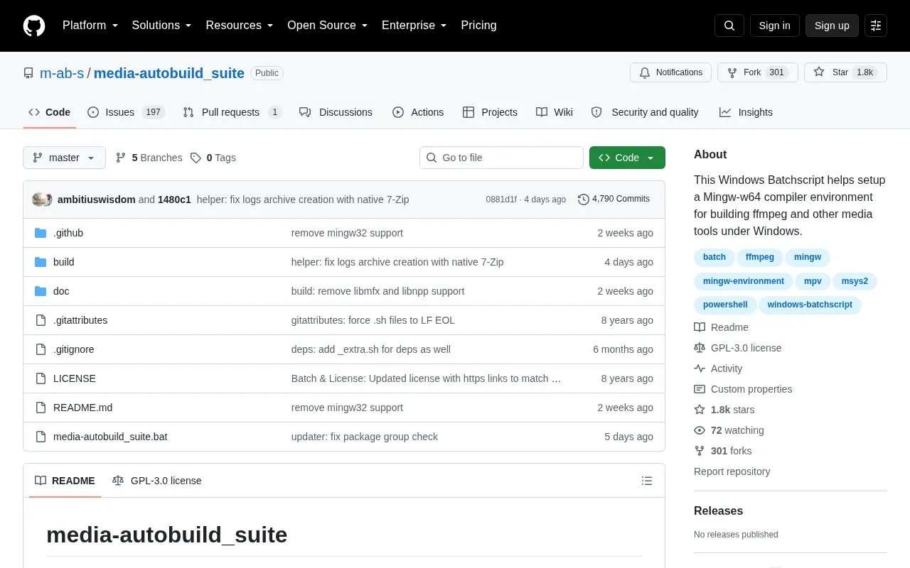 media-autobuildsuite homepage screenshot