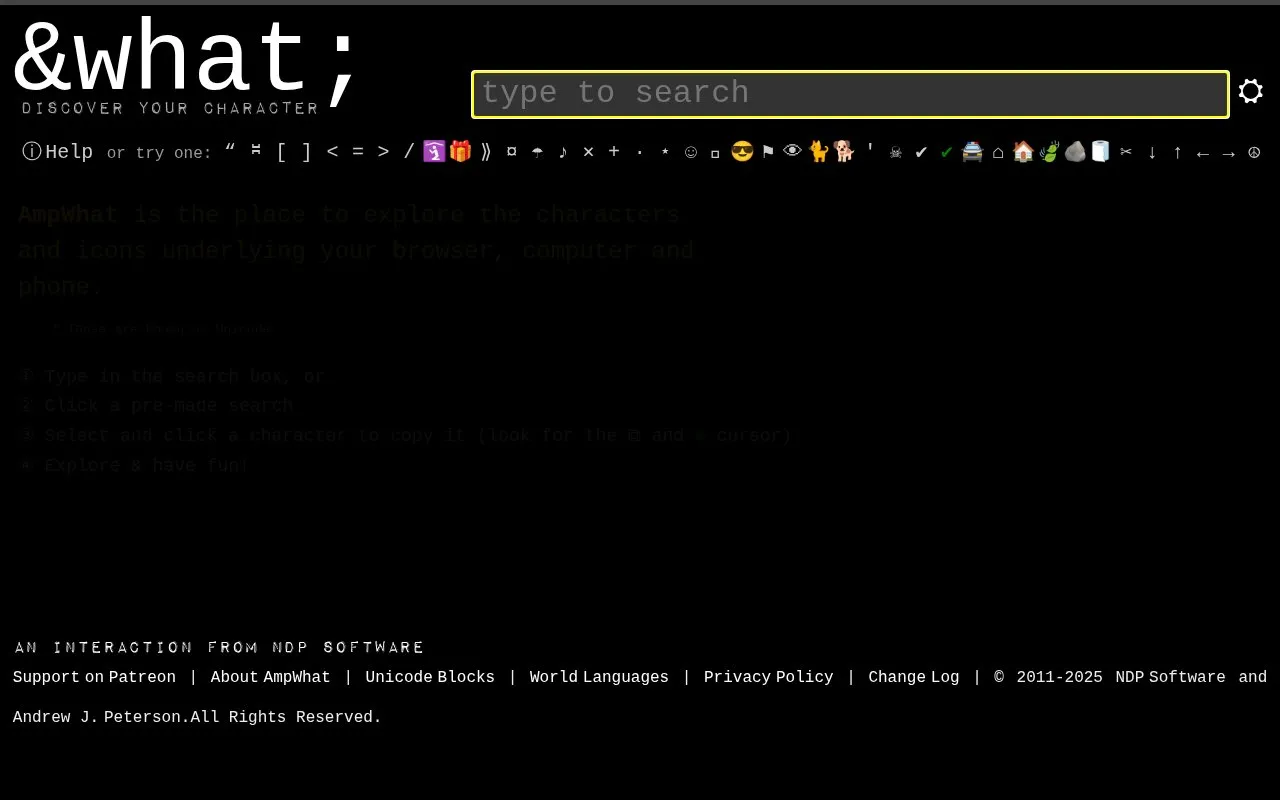 Amp What homepage screenshot